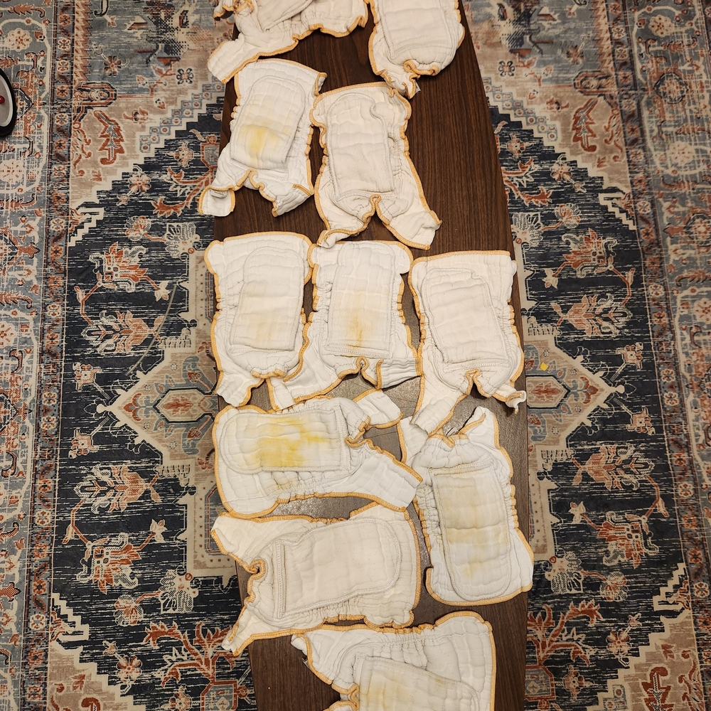 Set of Cloth Diapers with Yellow Trim